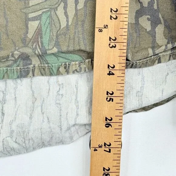 Vintage Mossy Oak Camo Button Up Shirt Mens Medium Vented Hunting Cotton - Picture 6 of 11